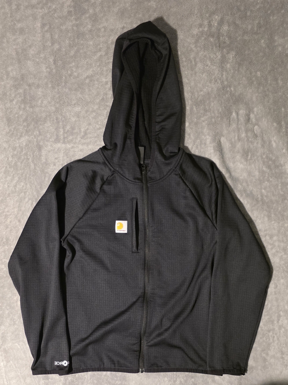 Carhartt Black Zip-Up Hooded Work Jacket